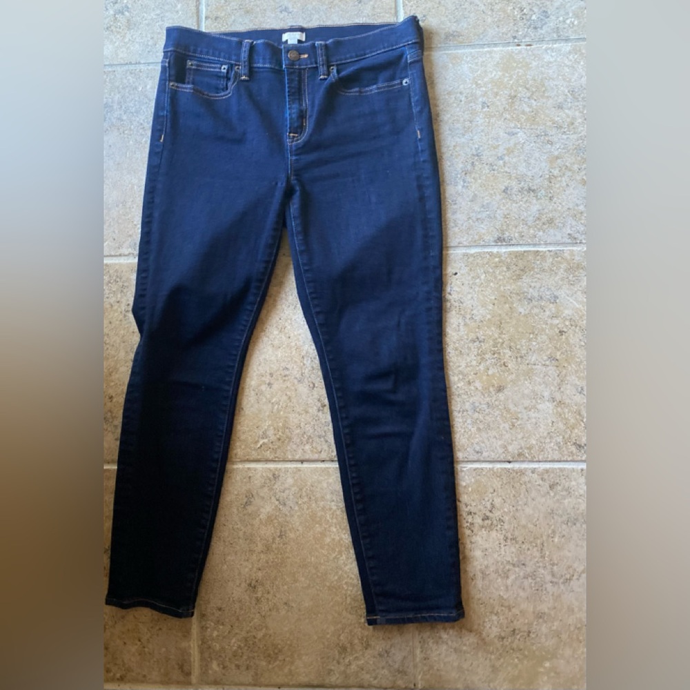 J. Crew - Women's Dark Blue Stretch Skinny Low-rise Crop Jeans, Size: 28/26
